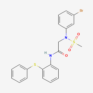 molecular formula C21H19BrN2O3S2 B3523952 N~2~-(3-bromophenyl)-N~2~-(methylsulfonyl)-N~1~-[2-(phenylthio)phenyl]glycinamide 