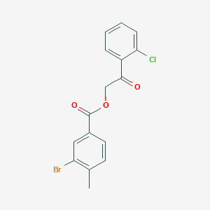 molecular formula C16H12BrClO3 B3523965 2-(2-chlorophenyl)-2-oxoethyl 3-bromo-4-methylbenzoate 