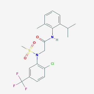 molecular formula C20H22ClF3N2O3S B3523979 2-[2-chloro-N-methylsulfonyl-5-(trifluoromethyl)anilino]-N-(2-methyl-6-propan-2-ylphenyl)acetamide 