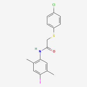 2-[(4-chlorophenyl)thio]-N-(4-iodo-2,5-dimethylphenyl)acetamide