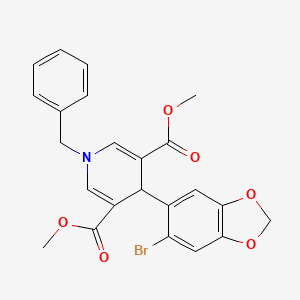 molecular formula C23H20BrNO6 B3524021 dimethyl 1-benzyl-4-(6-bromo-1,3-benzodioxol-5-yl)-1,4-dihydro-3,5-pyridinedicarboxylate 