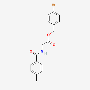 molecular formula C17H16BrNO3 B3524025 4-bromobenzyl N-(4-methylbenzoyl)glycinate 