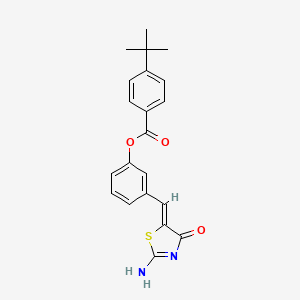 molecular formula C21H20N2O3S B3524032 [3-[(Z)-(2-amino-4-oxo-1,3-thiazol-5-ylidene)methyl]phenyl] 4-tert-butylbenzoate 