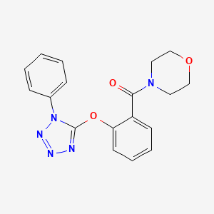 molecular formula C18H17N5O3 B3524048 4-{2-[(1-phenyl-1H-tetrazol-5-yl)oxy]benzoyl}morpholine 