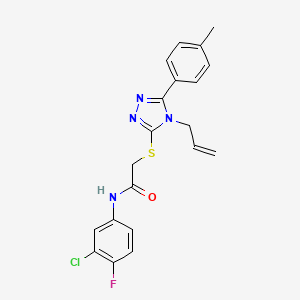 N-(3-chloro-4-fluorophenyl)-2-{[5-(4-methylphenyl)-4-(prop-2-en-1-yl)-4H-1,2,4-triazol-3-yl]sulfanyl}acetamide