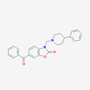 molecular formula C26H24N2O3 B035241 2(3H)-Benzoxazolone, 6-benzoyl-3-((4-phenyl-1-piperidinyl)methyl)- CAS No. 104837-20-9