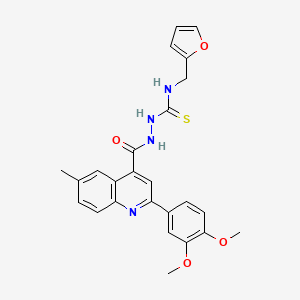 molecular formula C25H24N4O4S B3524101 2-{[2-(3,4-dimethoxyphenyl)-6-methyl-4-quinolinyl]carbonyl}-N-(2-furylmethyl)hydrazinecarbothioamide 