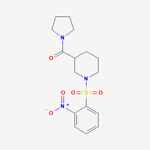 molecular formula C16H21N3O5S B352411 1-[(2-Nitrophenyl)sulfonyl]-3-(1-pyrrolidinylcarbonyl)piperidine CAS No. 394245-74-0