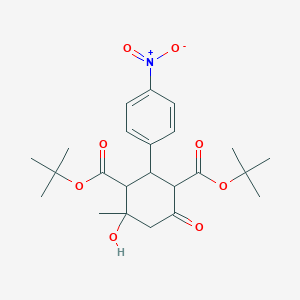 molecular formula C23H31NO8 B352412 Ditert-butyl 4-hydroxy-4-methyl-2-(4-nitrophenyl)-6-oxocyclohexane-1,3-dicarboxylate CAS No. 500002-64-2