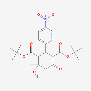 molecular formula C23H31NO8 B352412 1,3-DI-TERT-BUTYL 4-HYDROXY-4-METHYL-2-(4-NITROPHENYL)-6-OXOCYCLOHEXANE-1,3-DICARBOXYLATE CAS No. 500002-64-2