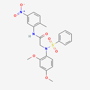 molecular formula C23H23N3O7S B3524121 N~2~-(2,4-dimethoxyphenyl)-N~1~-(2-methyl-5-nitrophenyl)-N~2~-(phenylsulfonyl)glycinamide 