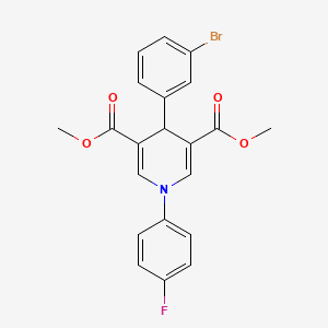 molecular formula C21H17BrFNO4 B3524128 dimethyl 4-(3-bromophenyl)-1-(4-fluorophenyl)-1,4-dihydro-3,5-pyridinedicarboxylate 