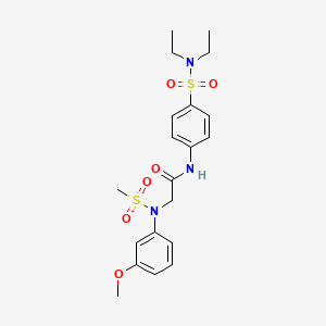 molecular formula C20H27N3O6S2 B3524196 N~1~-{4-[(diethylamino)sulfonyl]phenyl}-N~2~-(3-methoxyphenyl)-N~2~-(methylsulfonyl)glycinamide 