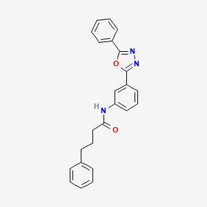 molecular formula C24H21N3O2 B3524199 4-phenyl-N-[3-(5-phenyl-1,3,4-oxadiazol-2-yl)phenyl]butanamide 