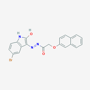 (E)-N'-(5-bromo-2-oxoindolin-3-ylidene)-2-(naphthalen-2-yloxy)acetohydrazide