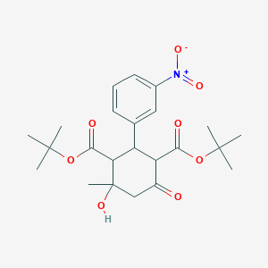 molecular formula C23H31NO8 B352421 Di-tert-butyl 4-hydroxy-4-methyl-2-(3-nitrophenyl)-6-oxocyclohexane-1,3-dicarboxylate CAS No. 459147-65-0