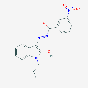 (Z)-3-nitro-N'-(2-oxo-1-propylindolin-3-ylidene)benzohydrazide