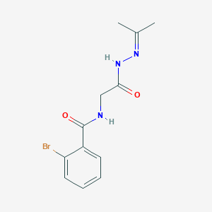 2-bromo-N-(2-oxo-2-(2-(propan-2-ylidene)hydrazinyl)ethyl)benzamide