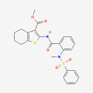 molecular formula C24H24N2O5S2 B3524246 methyl 2-({2-[methyl(phenylsulfonyl)amino]benzoyl}amino)-4,5,6,7-tetrahydro-1-benzothiophene-3-carboxylate 