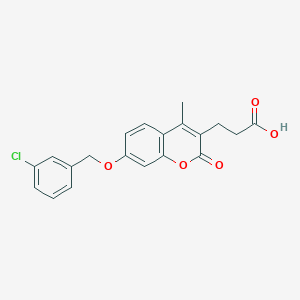 molecular formula C20H17ClO5 B3524259 3-{7-[(3-chlorobenzyl)oxy]-4-methyl-2-oxo-2H-chromen-3-yl}propanoic acid 