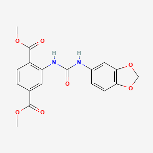 molecular formula C18H16N2O7 B3524269 dimethyl 2-{[(1,3-benzodioxol-5-ylamino)carbonyl]amino}terephthalate 