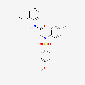 molecular formula C24H26N2O4S2 B3524278 N~2~-[(4-ethoxyphenyl)sulfonyl]-N~2~-(4-methylphenyl)-N~1~-[2-(methylthio)phenyl]glycinamide 