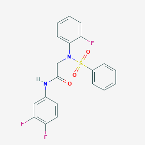 molecular formula C20H15F3N2O3S B3524295 N~1~-(3,4-difluorophenyl)-N~2~-(2-fluorophenyl)-N~2~-(phenylsulfonyl)glycinamide 