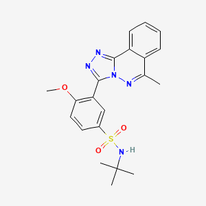 molecular formula C21H23N5O3S B3524316 N-TERT-BUTYL-4-METHOXY-3-{6-METHYL-[1,2,4]TRIAZOLO[3,4-A]PHTHALAZIN-3-YL}BENZENE-1-SULFONAMIDE 