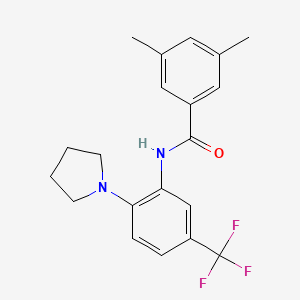 3,5-dimethyl-N-[2-(pyrrolidin-1-yl)-5-(trifluoromethyl)phenyl]benzamide