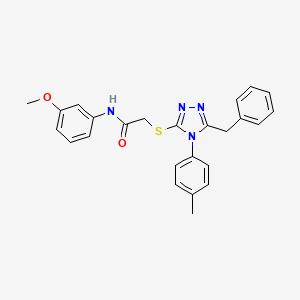 molecular formula C25H24N4O2S B3524341 2-{[5-benzyl-4-(4-methylphenyl)-4H-1,2,4-triazol-3-yl]thio}-N-(3-methoxyphenyl)acetamide 