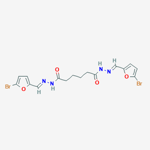 molecular formula C16H16Br2N4O4 B352435 N'~1~,N'~6~-bis[(E)-(5-bromofuran-2-yl)methylidene]hexanedihydrazide CAS No. 327980-27-8