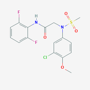 molecular formula C16H15ClF2N2O4S B3524363 2-(N-(3-Chloro-4-methoxyphenyl)methylsulfonamido)-N-(2,6-difluorophenyl)acetamide 