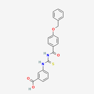 molecular formula C22H18N2O4S B3524380 3-[({[4-(benzyloxy)benzoyl]amino}carbonothioyl)amino]benzoic acid 