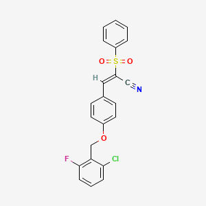 molecular formula C22H15ClFNO3S B3524386 3-{4-[(2-chloro-6-fluorobenzyl)oxy]phenyl}-2-(phenylsulfonyl)acrylonitrile 