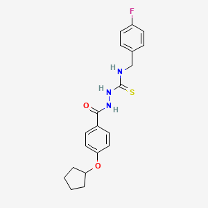 2-[4-(cyclopentyloxy)benzoyl]-N-(4-fluorobenzyl)hydrazinecarbothioamide