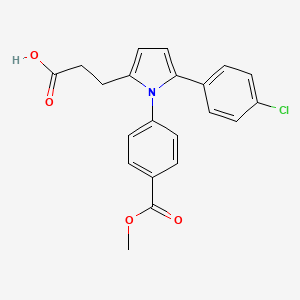 molecular formula C21H18ClNO4 B3524431 3-{5-(4-chlorophenyl)-1-[4-(methoxycarbonyl)phenyl]-1H-pyrrol-2-yl}propanoic acid 