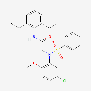 molecular formula C25H27ClN2O4S B3524452 N~2~-(5-chloro-2-methoxyphenyl)-N~1~-(2,6-diethylphenyl)-N~2~-(phenylsulfonyl)glycinamide 