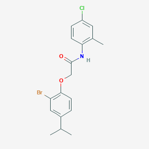 molecular formula C18H19BrClNO2 B3524465 2-(2-bromo-4-isopropylphenoxy)-N-(4-chloro-2-methylphenyl)acetamide 