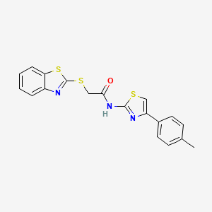 2-(1,3-benzothiazol-2-ylsulfanyl)-N-[4-(4-methylphenyl)-1,3-thiazol-2-yl]acetamide