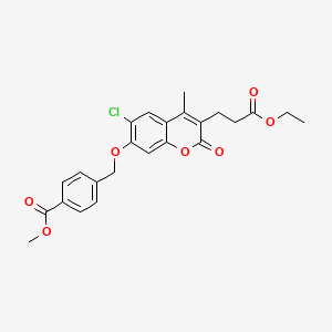 molecular formula C24H23ClO7 B3524486 methyl 4-({[6-chloro-3-(3-ethoxy-3-oxopropyl)-4-methyl-2-oxo-2H-chromen-7-yl]oxy}methyl)benzoate 