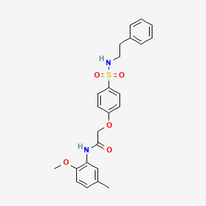 N-(2-methoxy-5-methylphenyl)-2-[4-(2-phenylethylsulfamoyl)phenoxy]acetamide