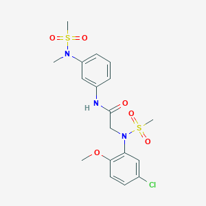 molecular formula C18H22ClN3O6S2 B3524526 N~2~-(5-chloro-2-methoxyphenyl)-N~1~-{3-[methyl(methylsulfonyl)amino]phenyl}-N~2~-(methylsulfonyl)glycinamide 