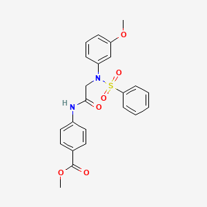 molecular formula C23H22N2O6S B3524563 methyl 4-{[N-(3-methoxyphenyl)-N-(phenylsulfonyl)glycyl]amino}benzoate 