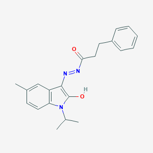 N'-[5-methyl-2-oxo-1-(propan-2-yl)-2,3-dihydro-1H-indol-3-ylidene]-3-phenylpropanehydrazide