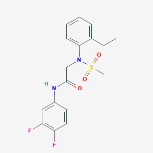 molecular formula C17H18F2N2O3S B3524572 N~1~-(3,4-difluorophenyl)-N~2~-(2-ethylphenyl)-N~2~-(methylsulfonyl)glycinamide 