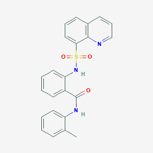 molecular formula C23H19N3O3S B3524573 N-(2-methylphenyl)-2-[(8-quinolinylsulfonyl)amino]benzamide 