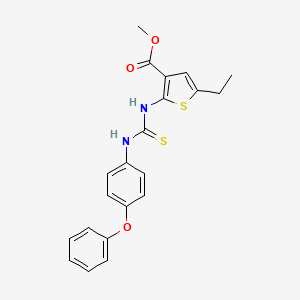 molecular formula C21H20N2O3S2 B3524599 methyl 5-ethyl-2-({[(4-phenoxyphenyl)amino]carbonothioyl}amino)-3-thiophenecarboxylate 