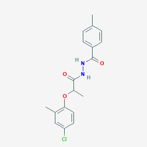 molecular formula C18H19ClN2O3 B352461 N'-[2-(4-Chlor-2-methylphenoxy)propanoyl]-4-methylbenzohydrazid CAS No. 613219-53-7