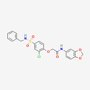 N-1,3-benzodioxol-5-yl-2-{4-[(benzylamino)sulfonyl]-2-chlorophenoxy}acetamide