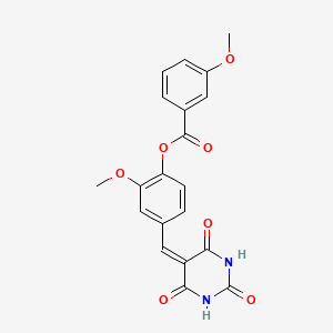 [2-Methoxy-4-[(2,4,6-trioxo-1,3-diazinan-5-ylidene)methyl]phenyl] 3-methoxybenzoate